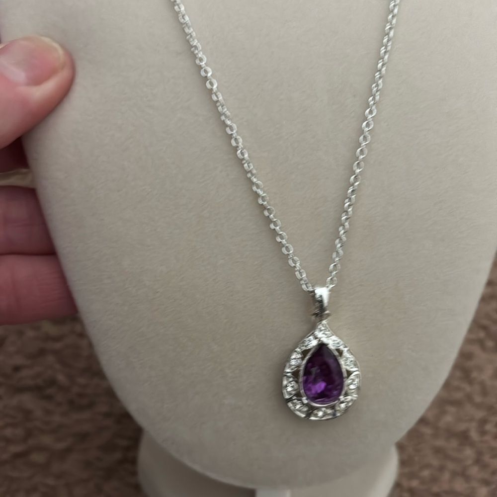 Stone necklace purple